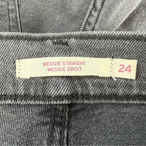 Levis Wedgie straight high rise grey jeans 24 - Picture 13 of 15